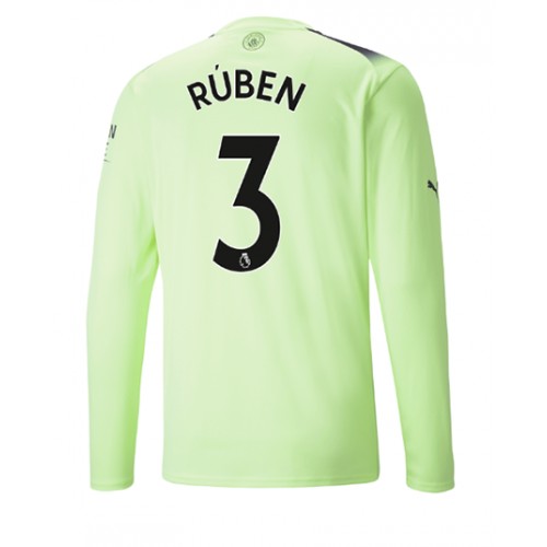 Fotbalové Dres Manchester City Ruben Dias #3 Alternativní 2022-23 Dlouhý Rukáv